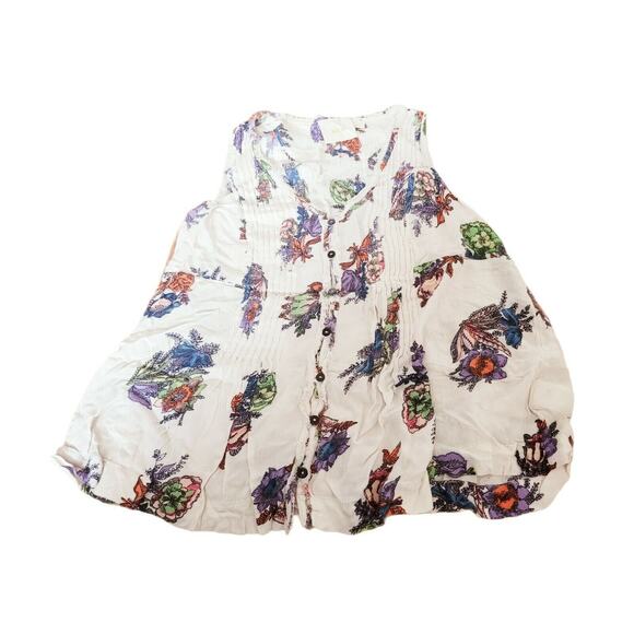 Anthropologie Maeve Floral Pleated Blouse - Picture 1 of 7